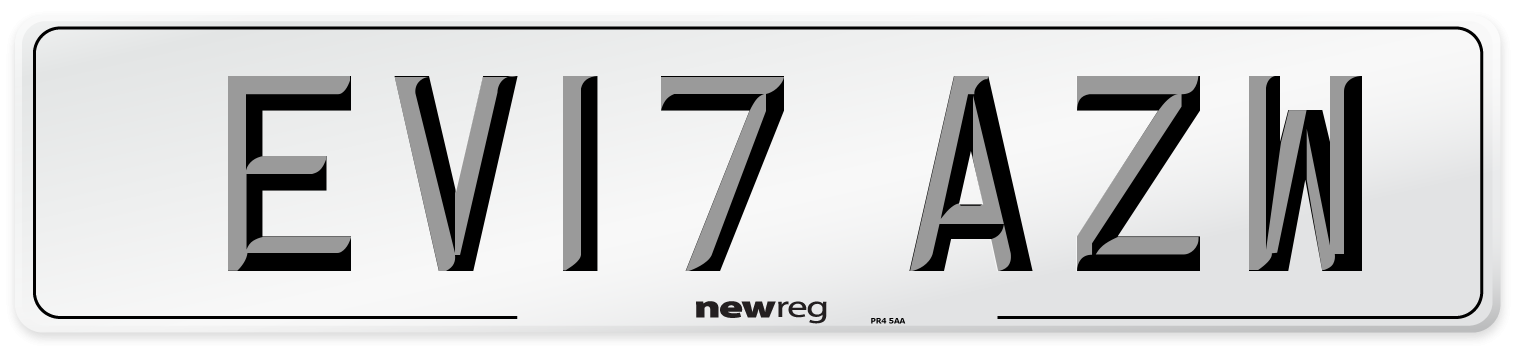 EV17 AZW Number Plate from New Reg
